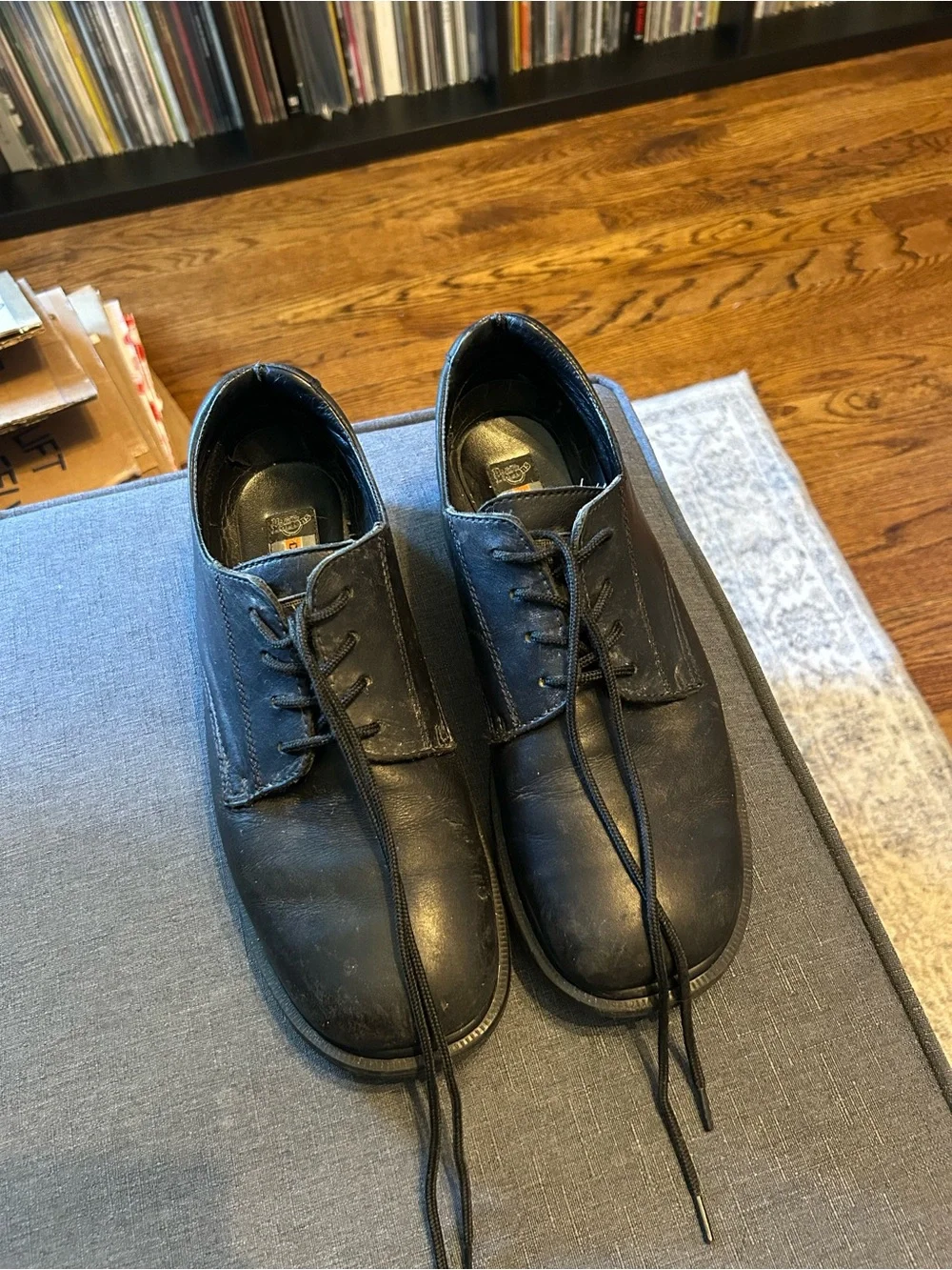 Dr. Martens Men's Black Leather Lace-Up Oxfords